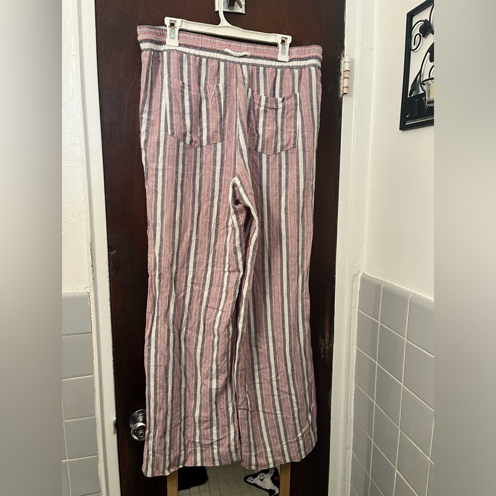 LAST CALL!! Cute Striped Pink and White Pants from Rewind. XL - Picture 2 of 3